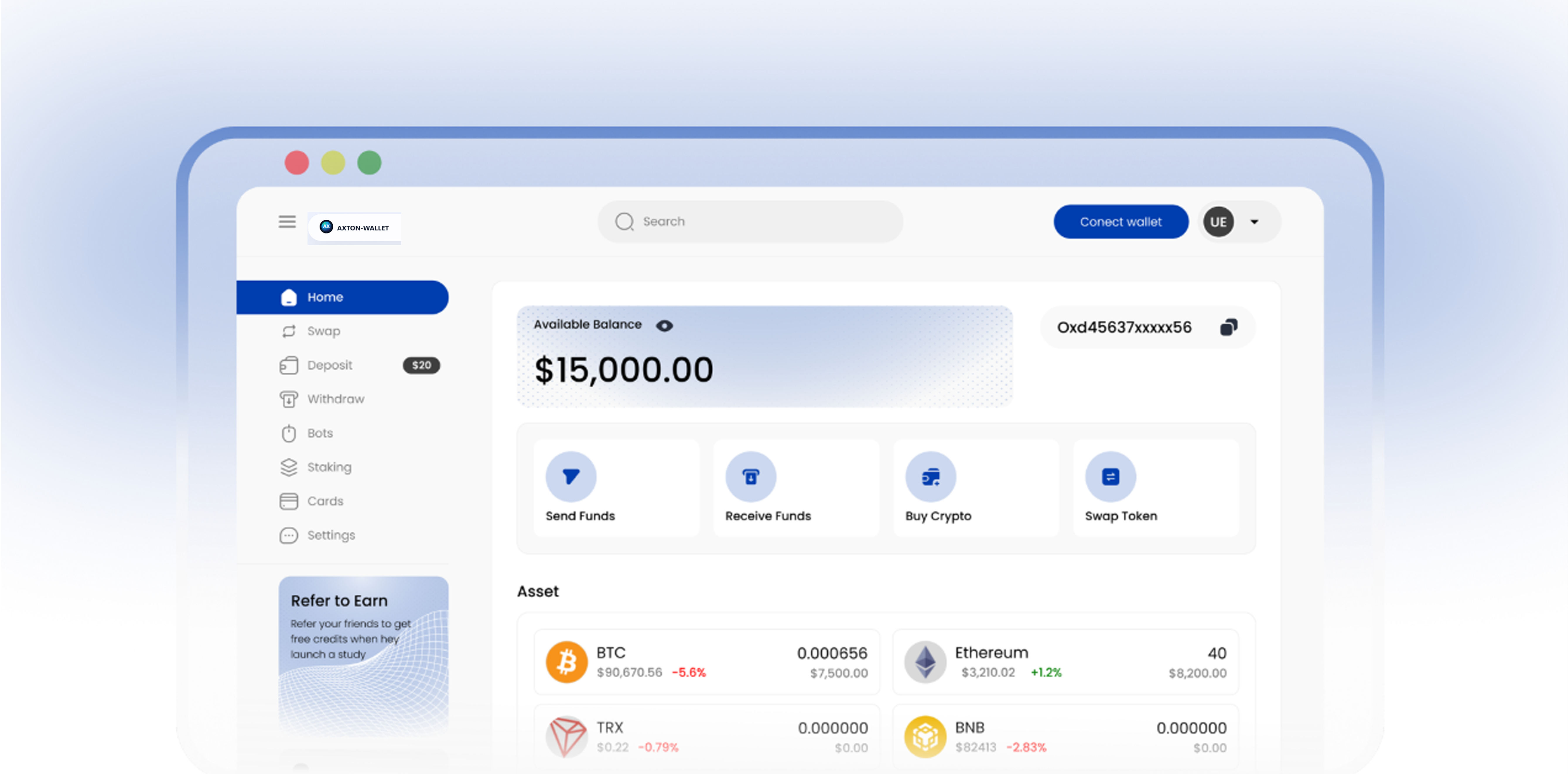 AxtonWallet dashboard preview